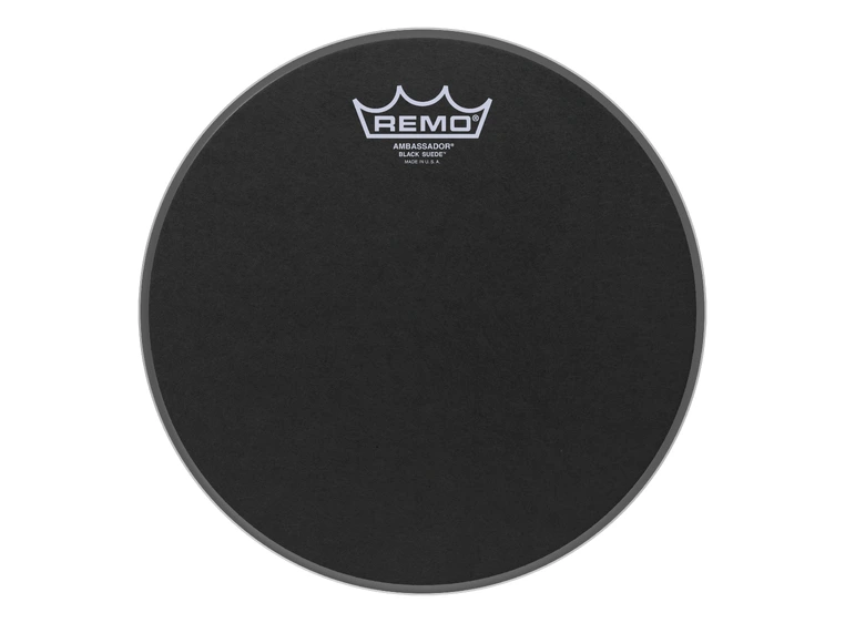 Remo BA-0810-ES Ambassador Black Suede 10 